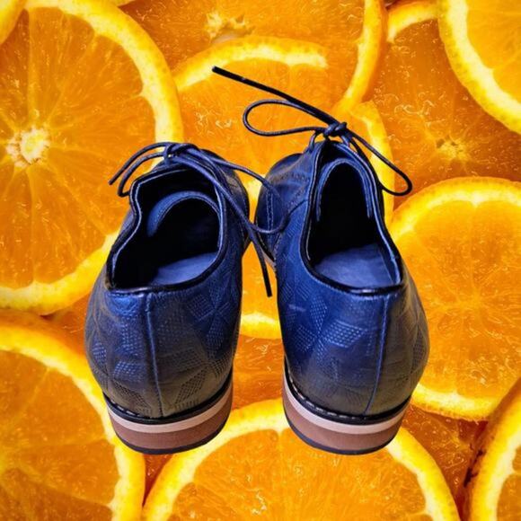 Mikcon Blue Patterned Wingtip Oxford Shoes Size 10‎ - Picture 6 of 8